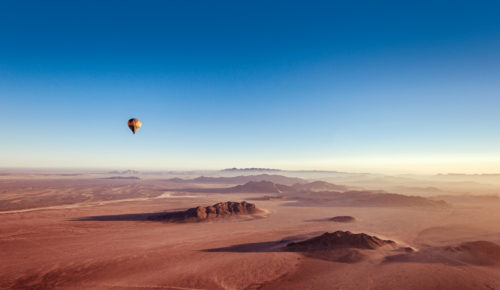 Hot air balloon flight over the Namib Desert - South Africa