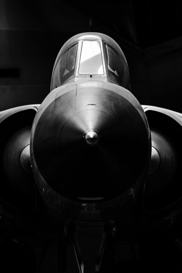 Photo of a Rafale on a black background