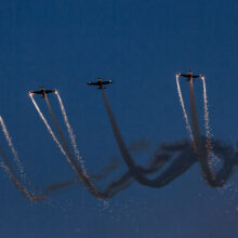 photo artifice aérien durant le meeting d’Albert dans la somme.