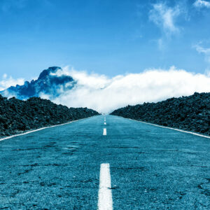 Vue de la route sur le Teide aux iles canaries.