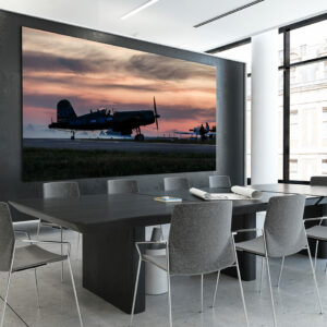 Photo "sunset plane" on the wall of a meeting room